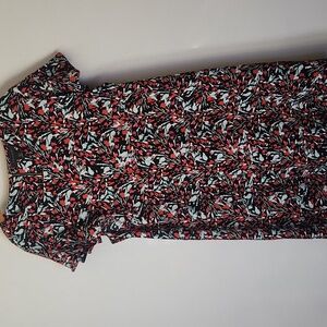 Tahari My Perfect Shape Plus Floral Shift Dress Cap Ruff, Size 1x